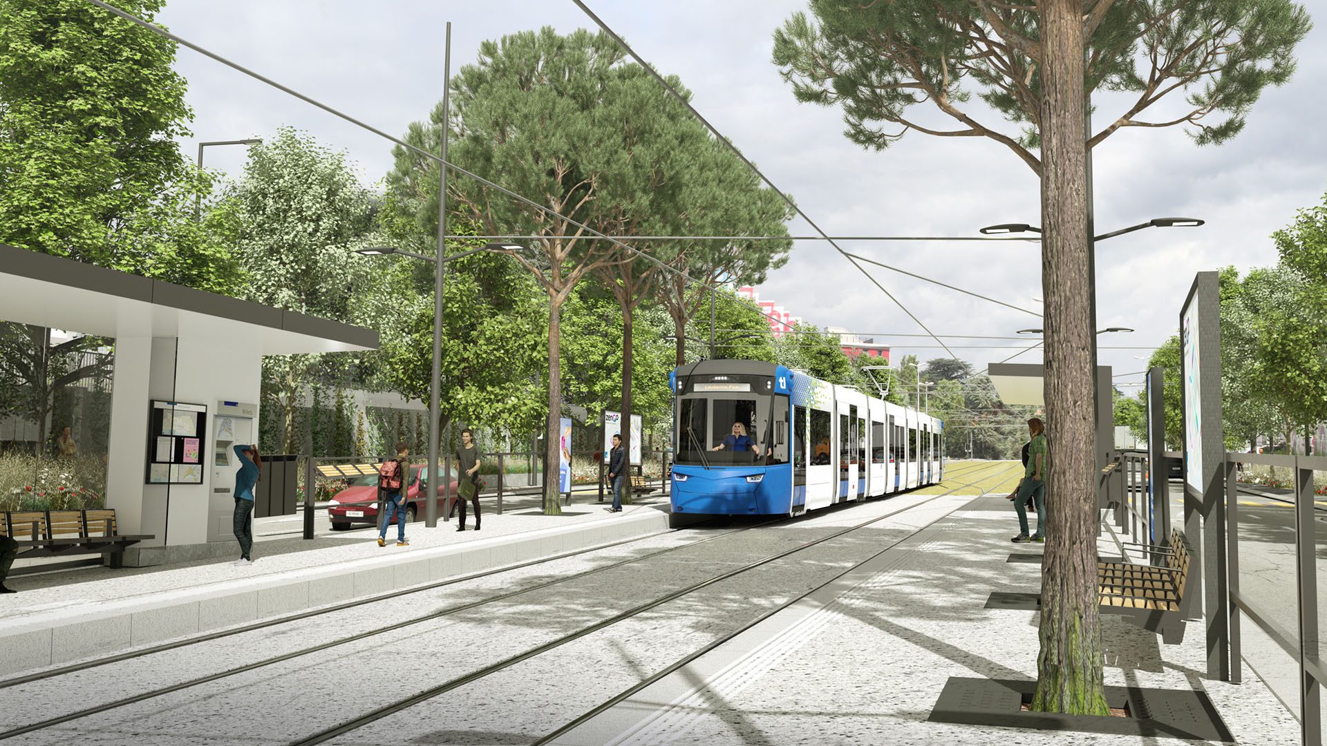 Boulevard Arc en Ciel sol - Travaux Tramway Lausannois - Projet