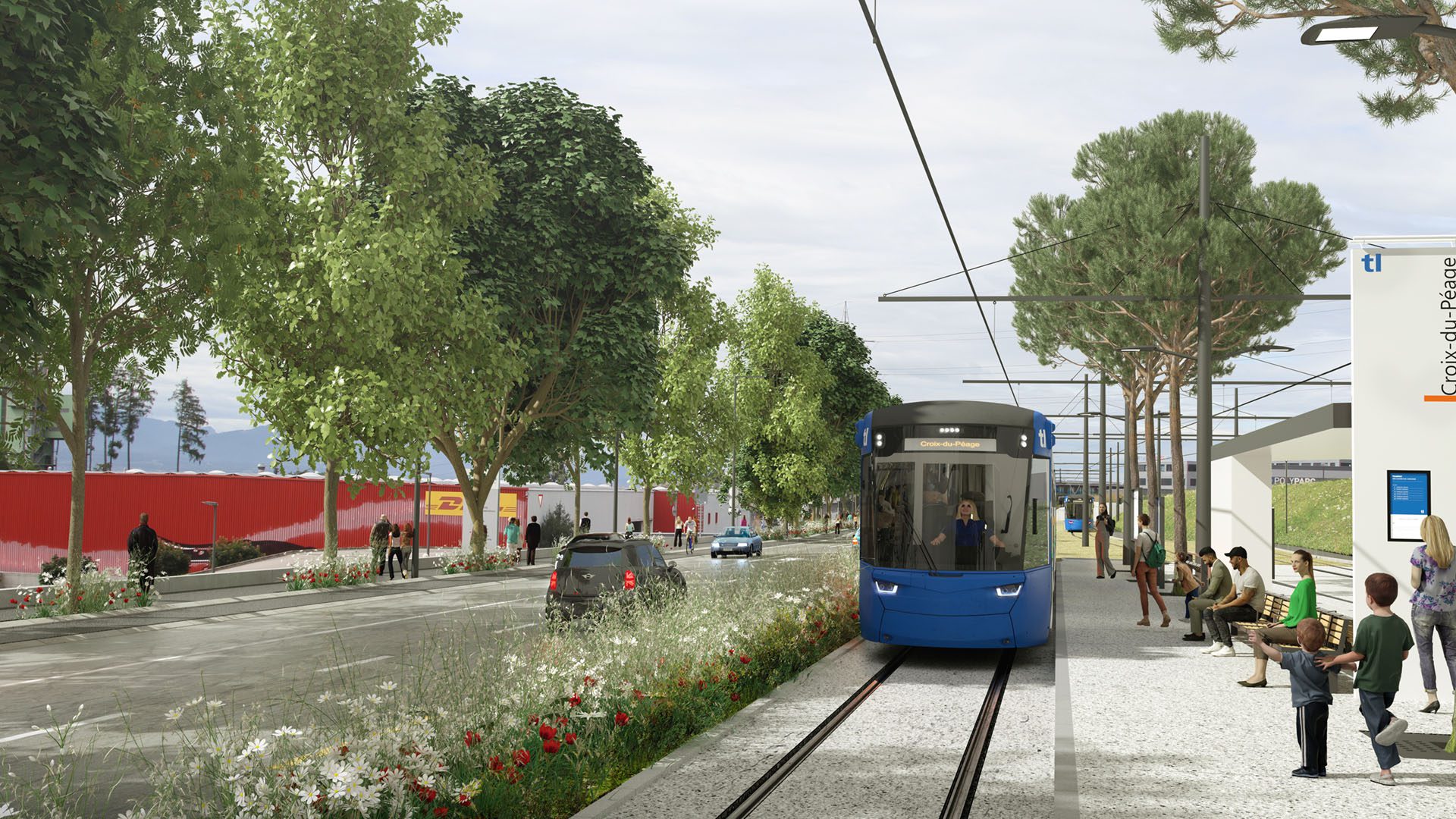 Croix du Péage - Travaux Tramway Lausannois - Projet